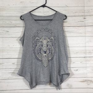 Jessica Simpson Tops - Jessica Simpson Tiger Gray Tank Top Size L Jessica Simpson Tops - Jessica Simpson Tiger Gray Tank Top Size L